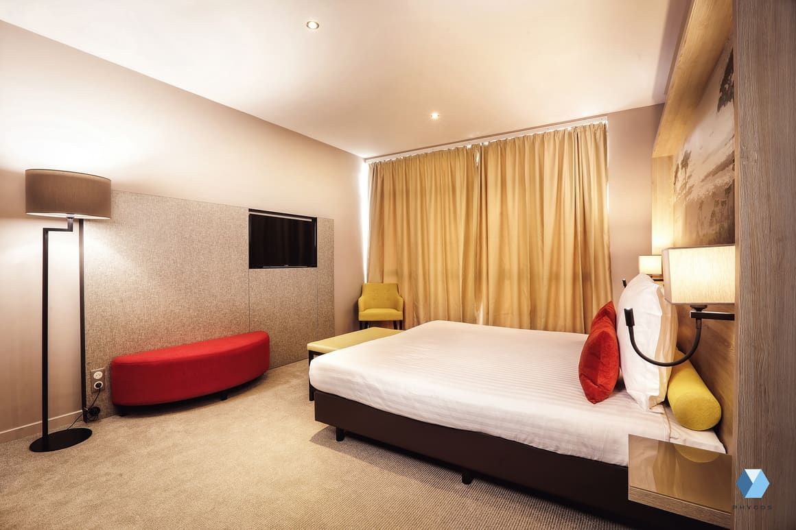 Chambre d’hôtel photographiée pour la communication
