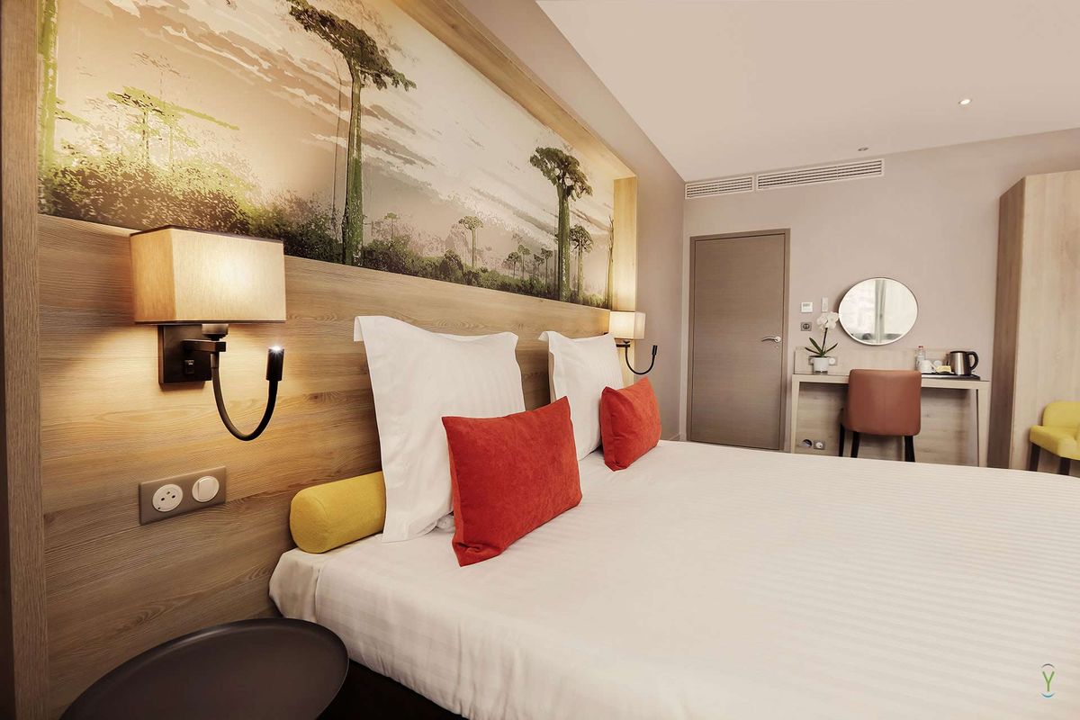 Chambre d’hôtel captée pour une visite virtuelle